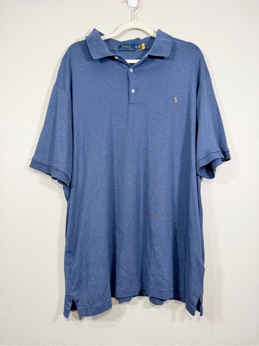 Polo by Ralph Lauren Polo Shirt Blue Collared Preppy Soft 100% Cotton Men 2XL